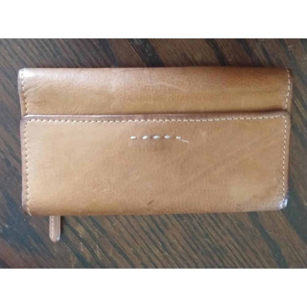 Y2K vintage fossil brown leather tri fold wallet